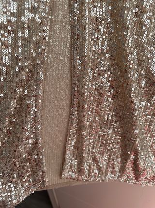 Falda Lentejuelas Crudo Plata