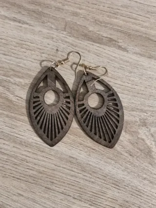 4 paia di Orecchini in legno donna