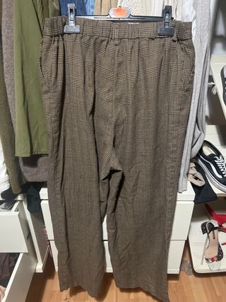Pantalón oversize cuadros beige y marrón Talla 1XL