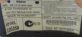 Sistema Audio/Radio CD BMW X5 65126946990 65.12-6 946 990