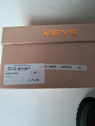 Mocassini donna Keys neri /verdi con fibbia