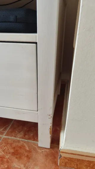 Mueble TV IKEA HEMNES Blanco y Madera.
