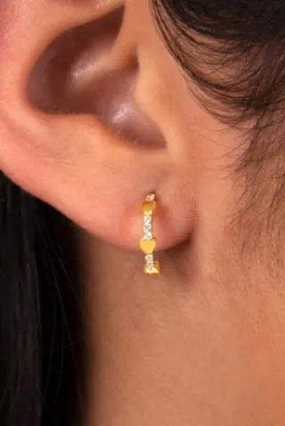 Pendientes Corazón plata con chapado oro
