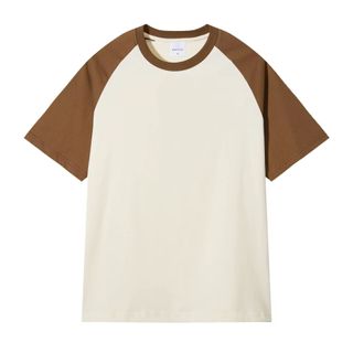 Camiseta Raglán Beige y Marrón Talla M