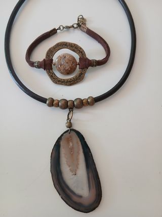 Conjunto Collar y Pulsera Piedra Natural