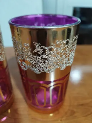 2 Vasos Árabes Dorados y Morados