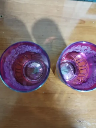 2 Vasos Árabes Dorados y Morados
