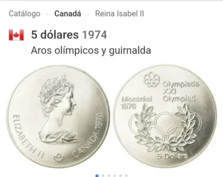 Moneda Plata 925 Olimpiadas Montreal 1976, Canadá