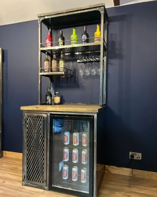 Mueble Bar Industrial Metal Madera.