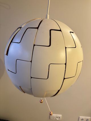 Lámpara IKEA Diseño Moderno Blanca y Cobre