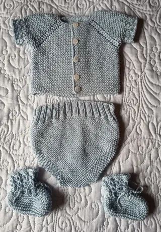 Conjunto bebé punto azul