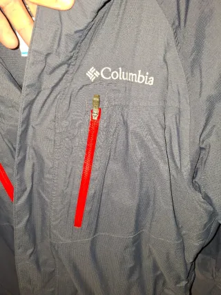 Chaqueta Columbia Omni-tech azul y Roja