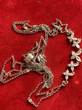 Collana APM con fiori e cristalli 30cm