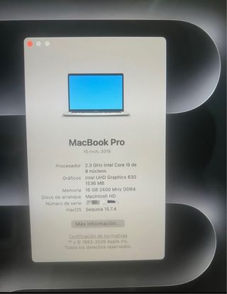 MacBook Pro 2019 i9 Plata