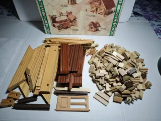 Ligne 1992 Gioco Costruzioni Vintage in legno Raro