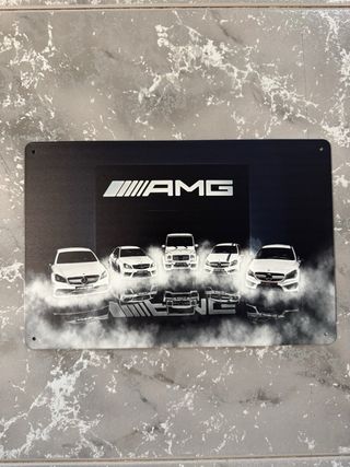Placa cartel metalico AMG Mercedes modelos