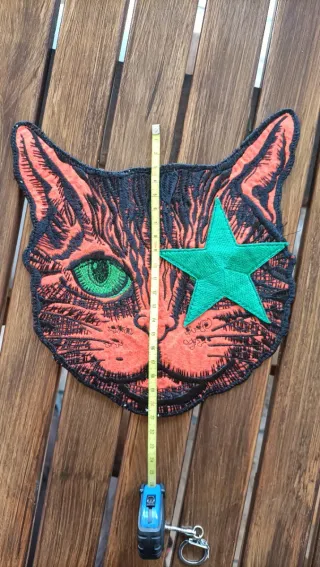 Toppa patch gatto con stella verde