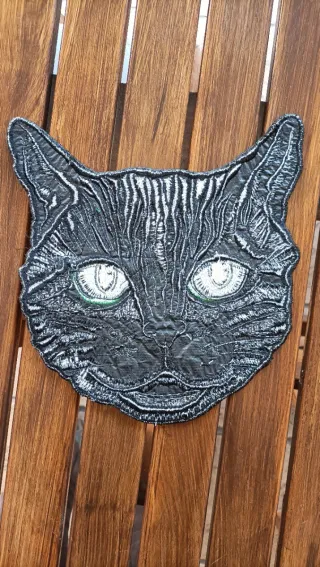 Toppa patch gatto con stella verde