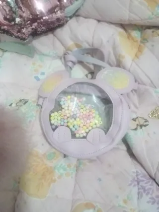 Bolso infantil orejas ratón con cuentas