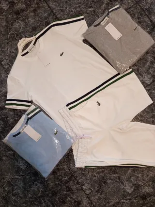 Conjunto Lacoste Blanco y Azul