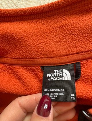 The North Face pile orange jacket