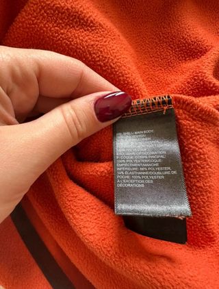 The North Face pile orange jacket