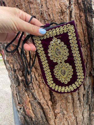 Bolso móvil estilo étnico bordado