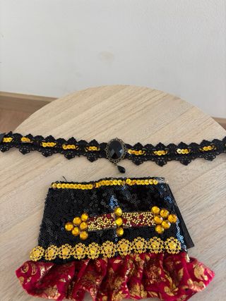 Vestido Princesa Medieval Rojo y Negro