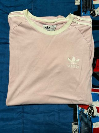 Camiseta Adidas Hombre Rosa y Blanca