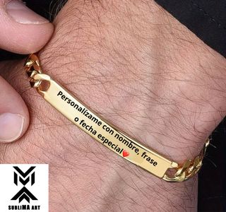 Pulsera personalizada hombre oro Regalo