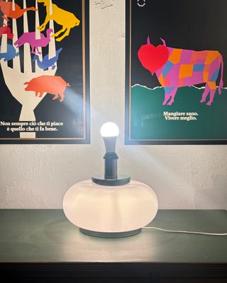 Lampada da tavolo vintage anni '70 doppia luce
