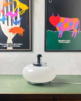 Lampada da tavolo vintage anni '70 doppia luce
