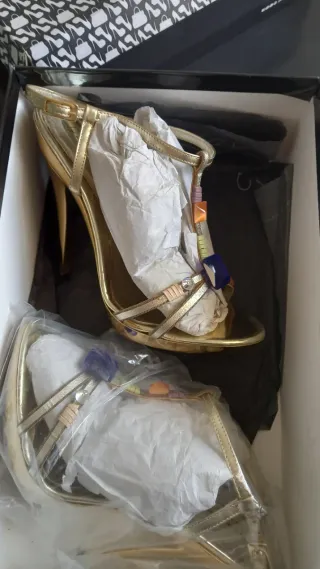 Sandali gioiello oro multicolor