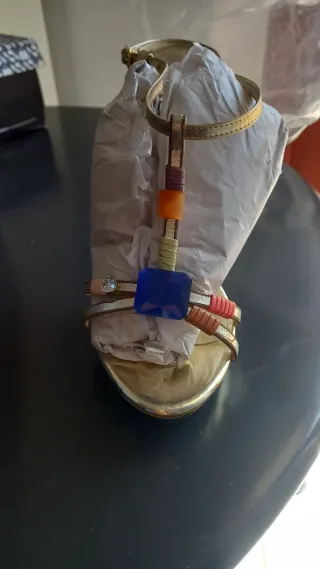 Sandali gioiello oro multicolor