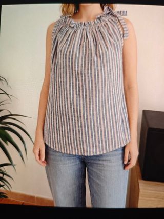 Top Piazza Italia L cotone righe fiocco