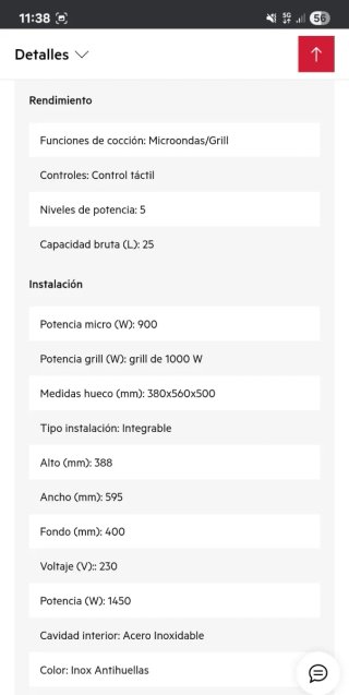 Microondas AEG integrable