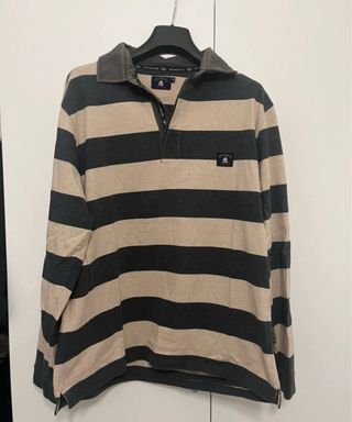 Polo Nautica Rayas Beige/Gris Talla XL