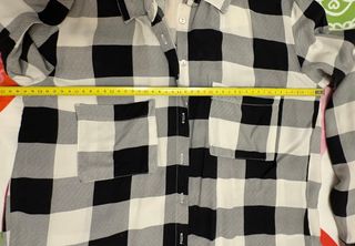 Camisa cuadros mujer blanco y negro