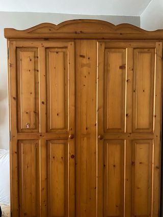 Armario ropero madera 2 puertas miel