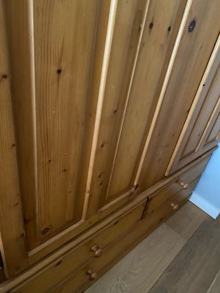 Armario ropero madera 2 puertas miel