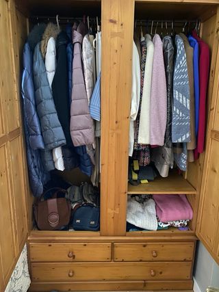 Armario ropero madera 2 puertas miel