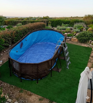 Piscina desmontable ovalada y depuradora de arena