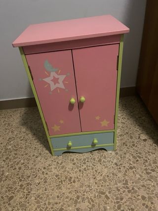 Cuna de juguete rosa Armario de juguete rosa