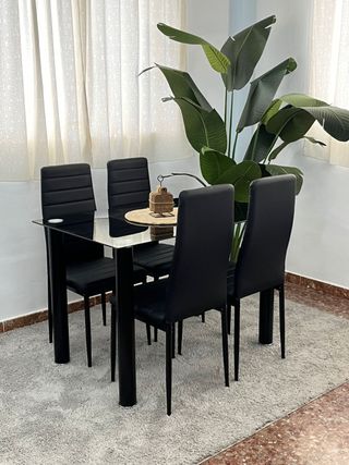 Mesa comedor moderna + 4 sillas acolchadas NUEVO