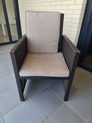 Mesa Terraza Cristal y 4 Sillones