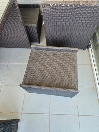 Mesa Terraza Cristal y 4 Sillones