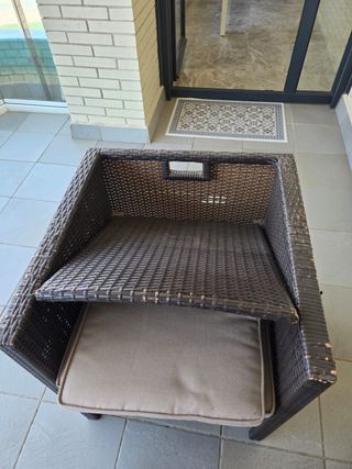 Mesa Terraza Cristal y 4 Sillones