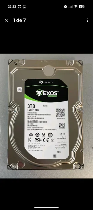 Disco Duro Seagate Exos 3TB SAS (6 UD)
