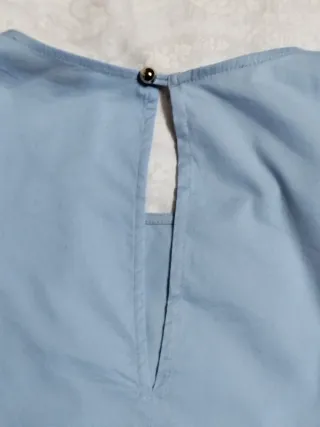 Camisa celeste manga abullonada Guimanos
