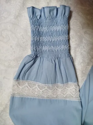 Camisa celeste manga abullonada Guimanos